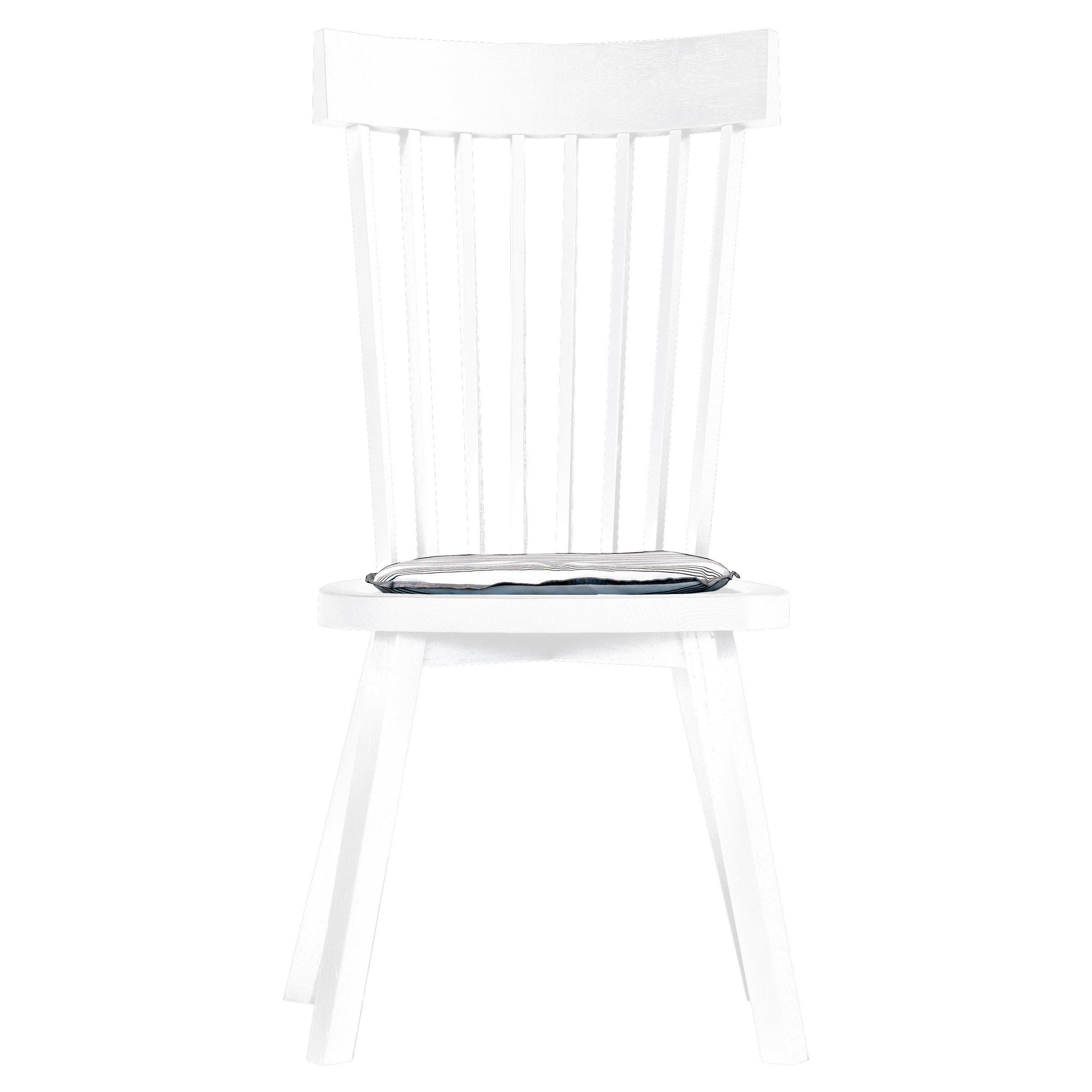 Gervasoni Gray 21 Chair in White Lacquered Oak & Berlin Cushion by Paola Navone For Sale