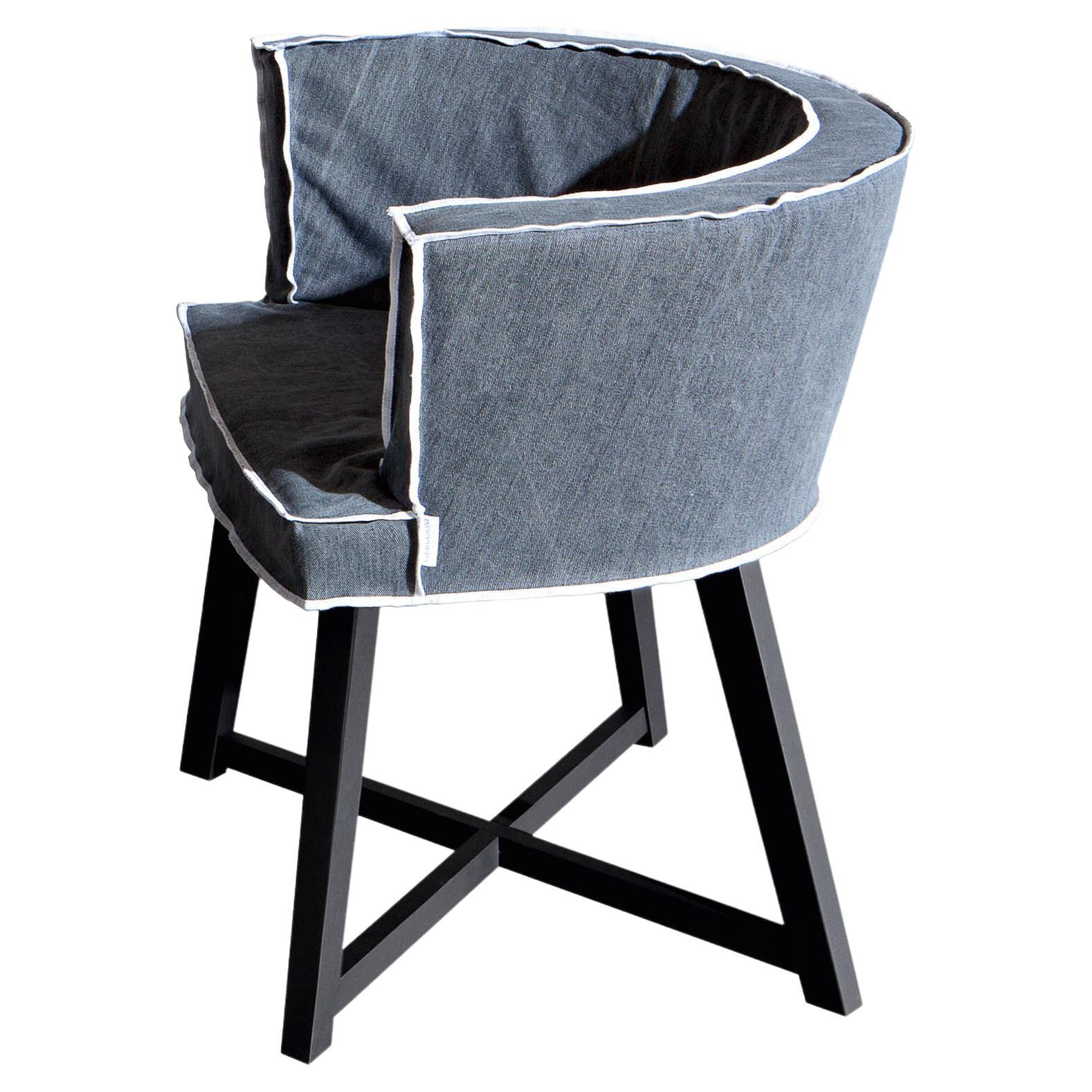 Gervasoni Gray 26 Armchair with Black Oak Legs & Munch Upholstery, Paola Navone For Sale