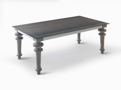 Gervasoni Grauer 34-Tisch mit Steinfuß und gewachstem Eisenplatte von Paola Navone