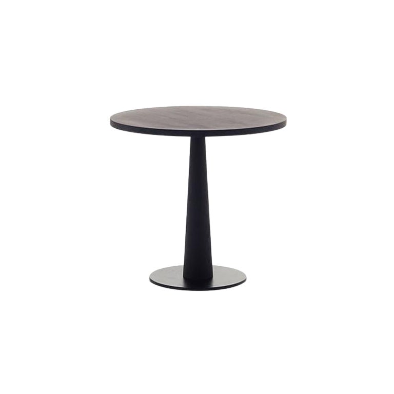 Mesa Gervasoni Gris 39 con base de hierro fundido y tablero de nogal negro by Paola Navone