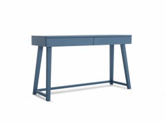 Gervasoni Gray 50 Writing Desk in Air Force Blue Lacquered Oak by Paola Navone