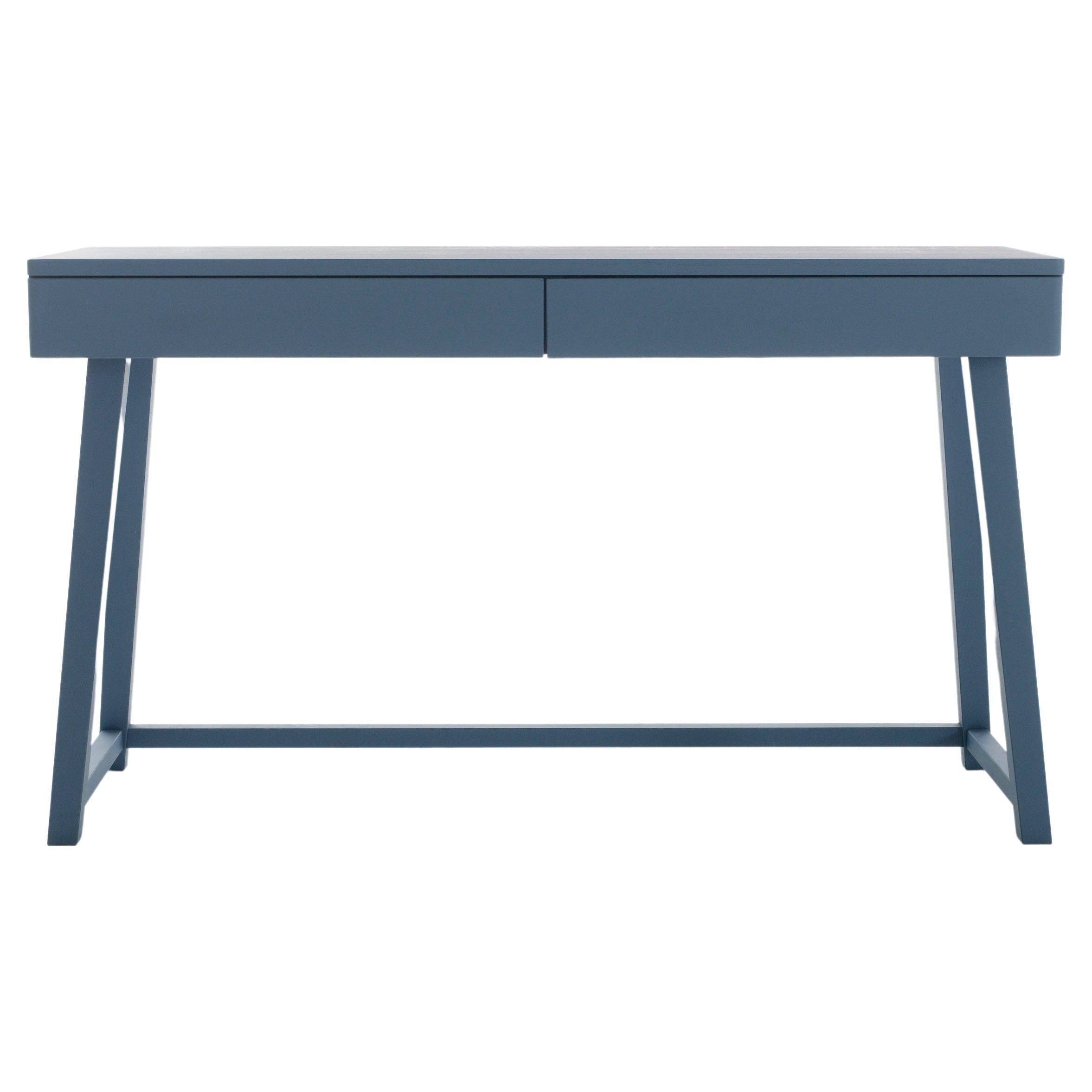 Gervasoni Gray 50 Writing Desk in Air Force Blue Lacquered Oak by Paola Navone