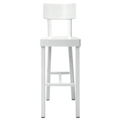 Gervasoni Inout 28 Barstool in Glossy White Lacquered Aluminum by Paola Navone