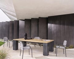 Gervasoni Inout 33 Dining Table by Paola Navone – Teak Top - Grey W250cm 98.4in