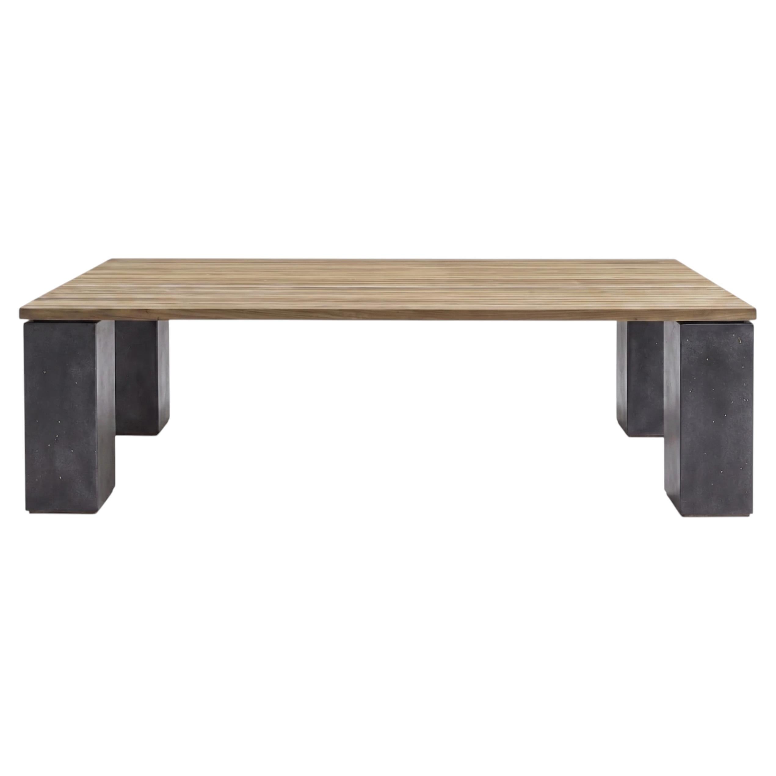 Gervasoni Inout 33 Dining Table by Paola Navone - Teak Top - Grey W250cm 98.4in
