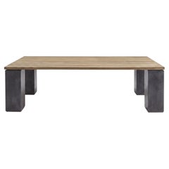 Gervasoni Inout 33 Dining Table by Paola Navone – Teak Top - Grey W250cm 98.4in
