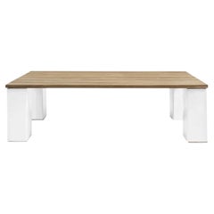 Gervasoni Inout 33 Dining Table by Paola Navone - Teak Top - White W250cm 98.4in