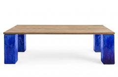 Gervasoni Inout 34 Dining Table by Paola Navone – Teak Top - Blue W210cm 82.7in