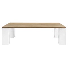 Gervasoni Inout 34 Dining Table by Paola Navone – Teak Top - White W210cm 82.7in