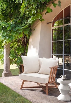 Gervasoni Inout 707 Armchair design Paola Navone - Oiled Iroko structure - Aspen