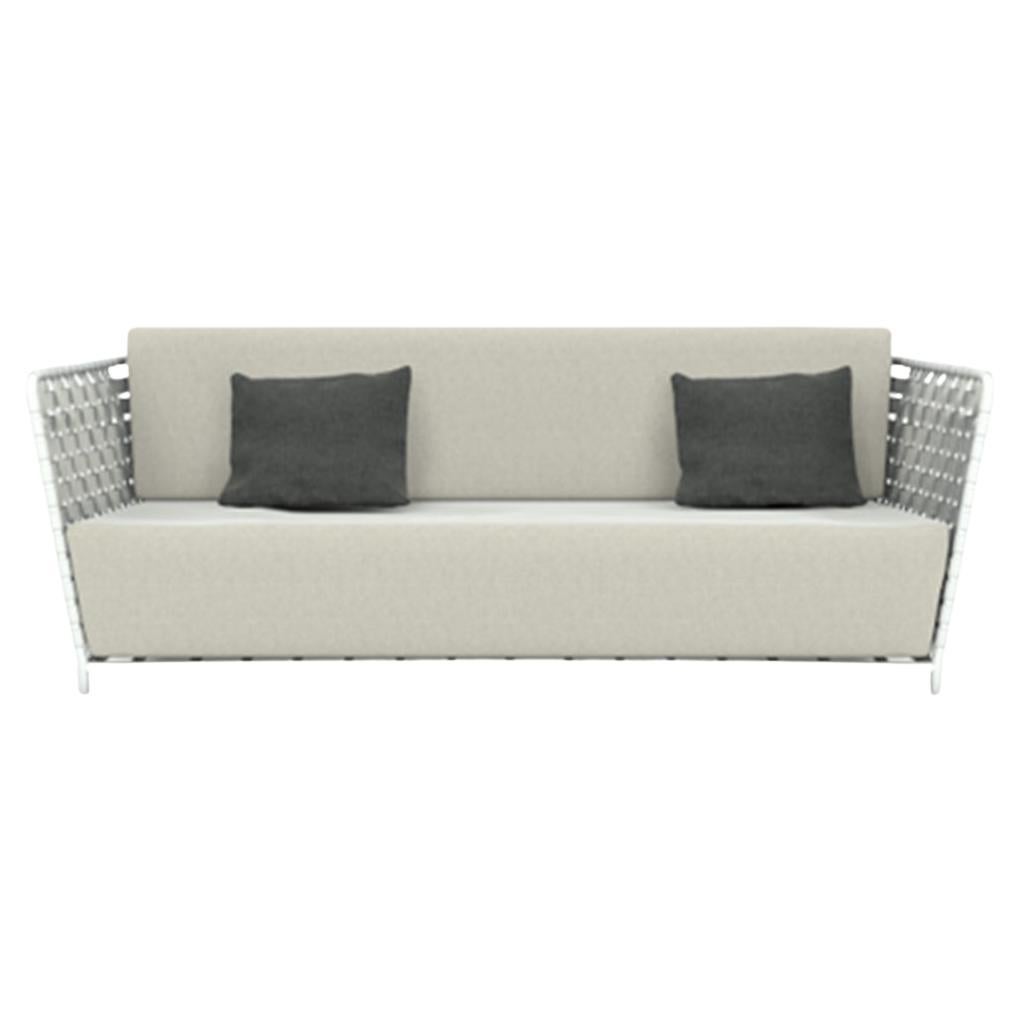 Gervasoni Inout 803 Sofa in Aspen 04 Upholstery with Matt White Aluminium Frame