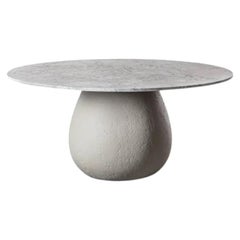 Gervasoni Inout 834 Round Table Paola Navone - Concrete base and Carrara marble