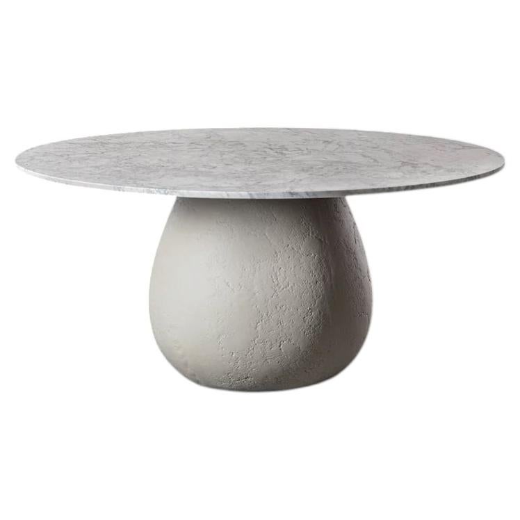 Gervasoni Inout 836 Table ronde Paola Navone - Base en béton et marbre de Carrare