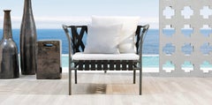 Gervasoni Inout 851 Armchair design Paola Navone Aluminium with elastic weaving