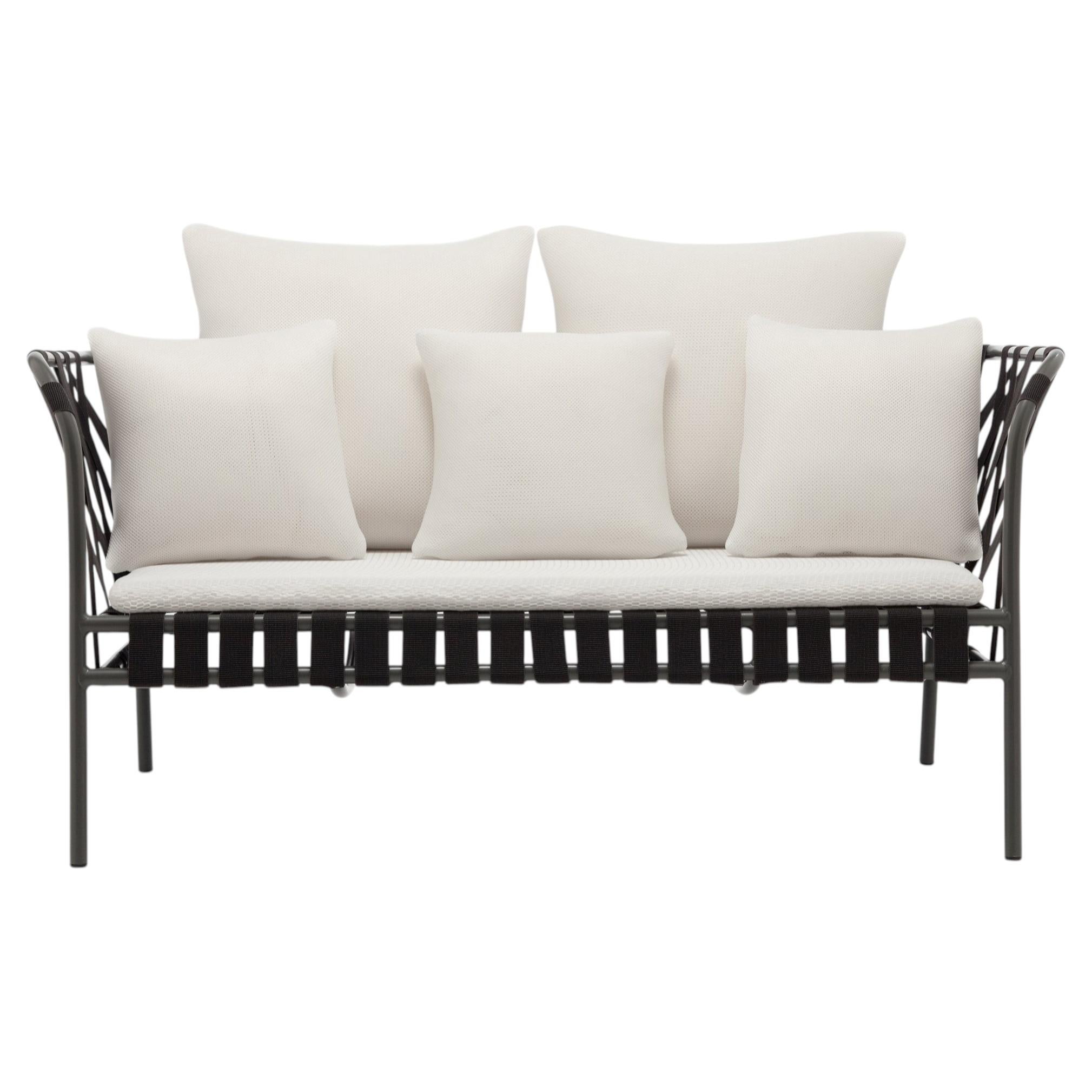 Gervasoni Inout 852 Sofa Design Paola Navone Aluminium mit elastischem Geflecht