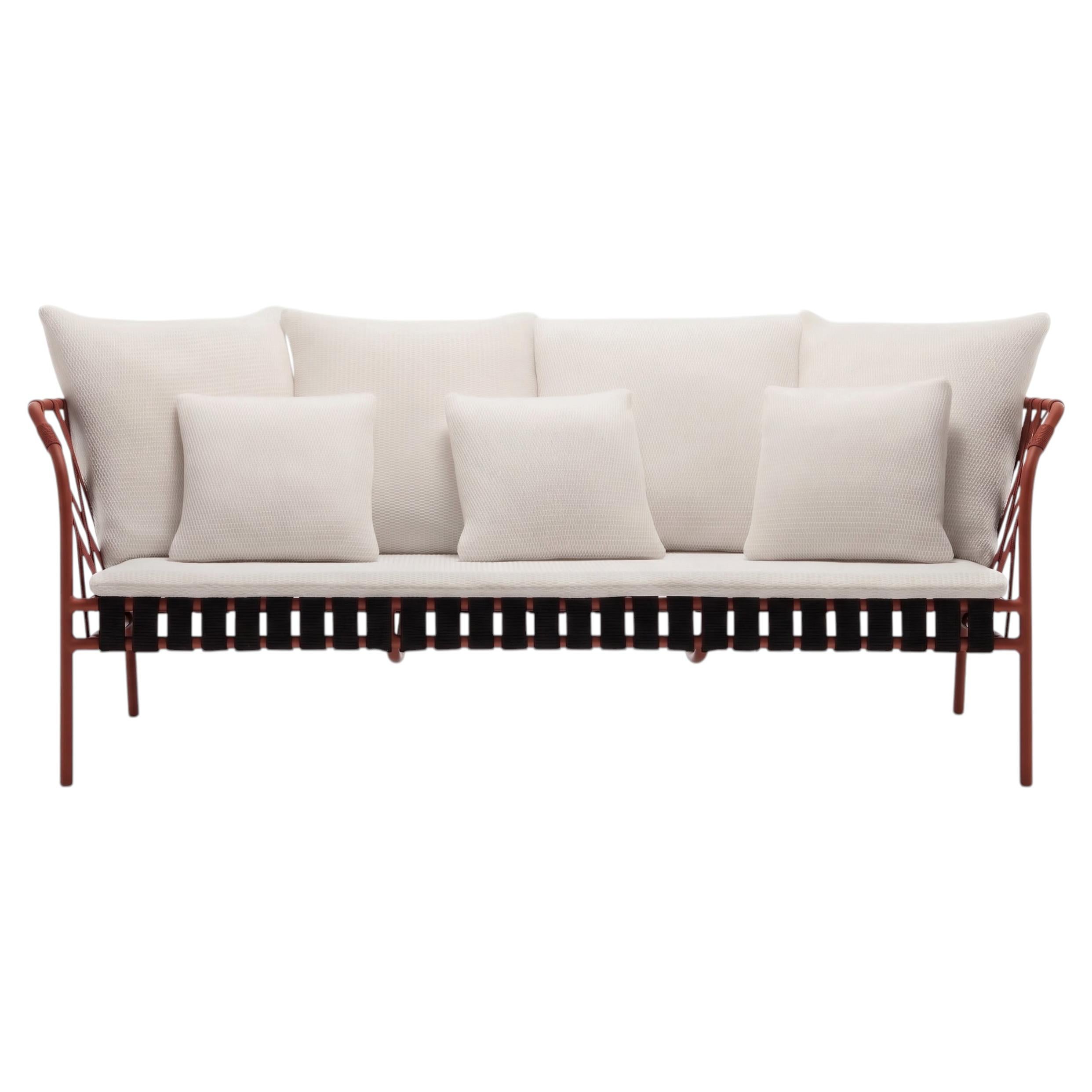 Gervasoni Inout 853 Sofa design Paola Navone - Aluminium with elastic weaving