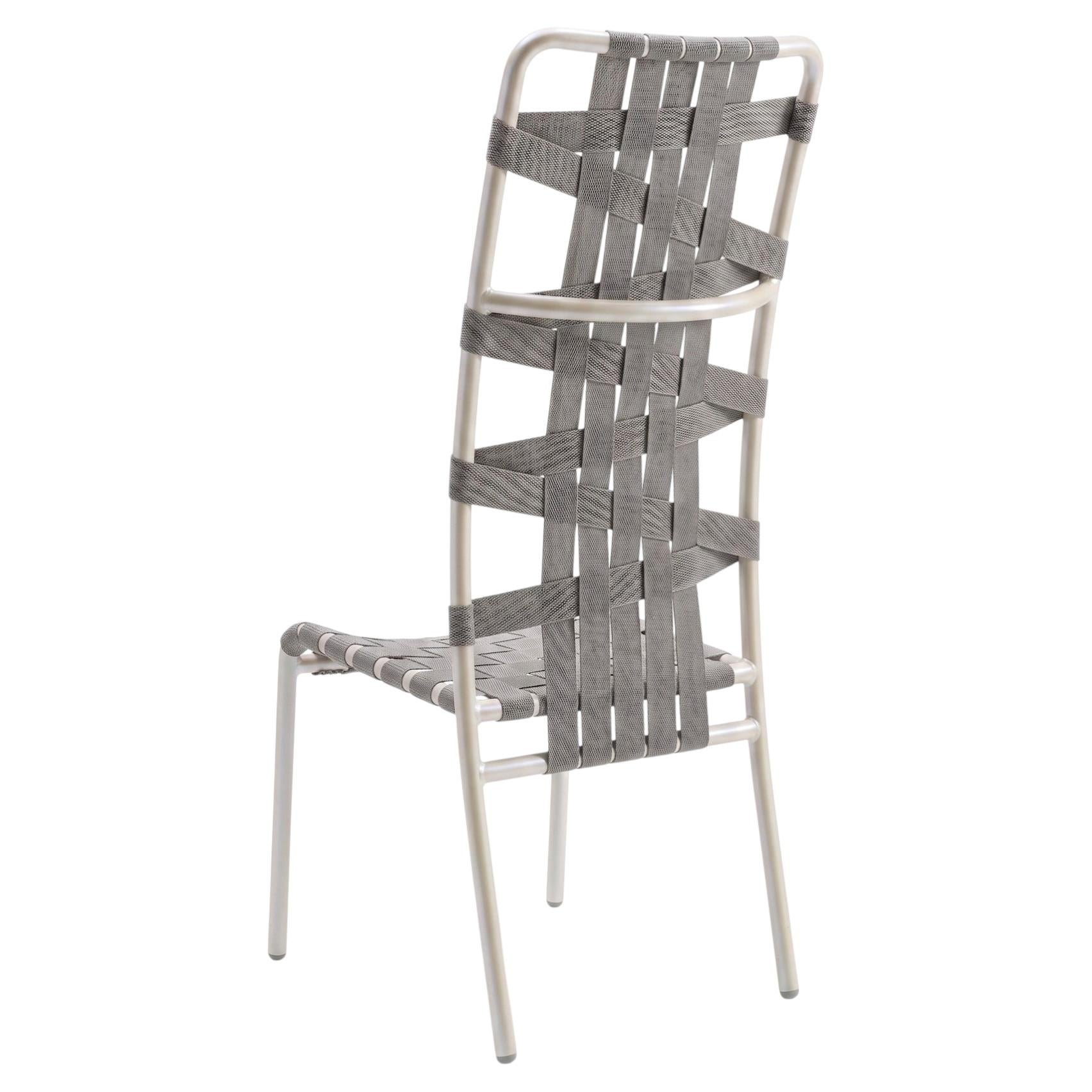 Gervasoni Inout 855 Chair Paola Navone Aluminium structure with elastic weaving For Sale