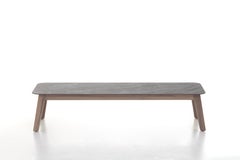 Gervasoni Inout 867 Coffee Table in Grey Porcelain Stoneware Top and Washed Teak