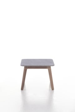 Gervasoni Inout 868 Coffee Table in White Carrara Marble Top & Washed Teak Frame