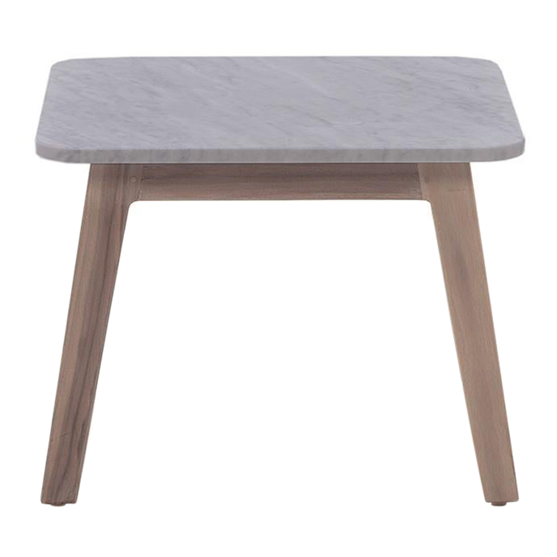 Gervasoni Inout 868 Coffee Table in White Carrara Marble Top & Washed Teak Frame