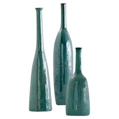 Gervasoni Inout 91 Bottiglia in ceramica color turchese di Paola Navone