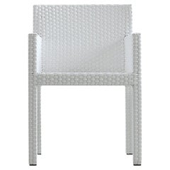 Gervasoni Inout Dining Armchair in Handwoven White Polyethylene by Paola Navone