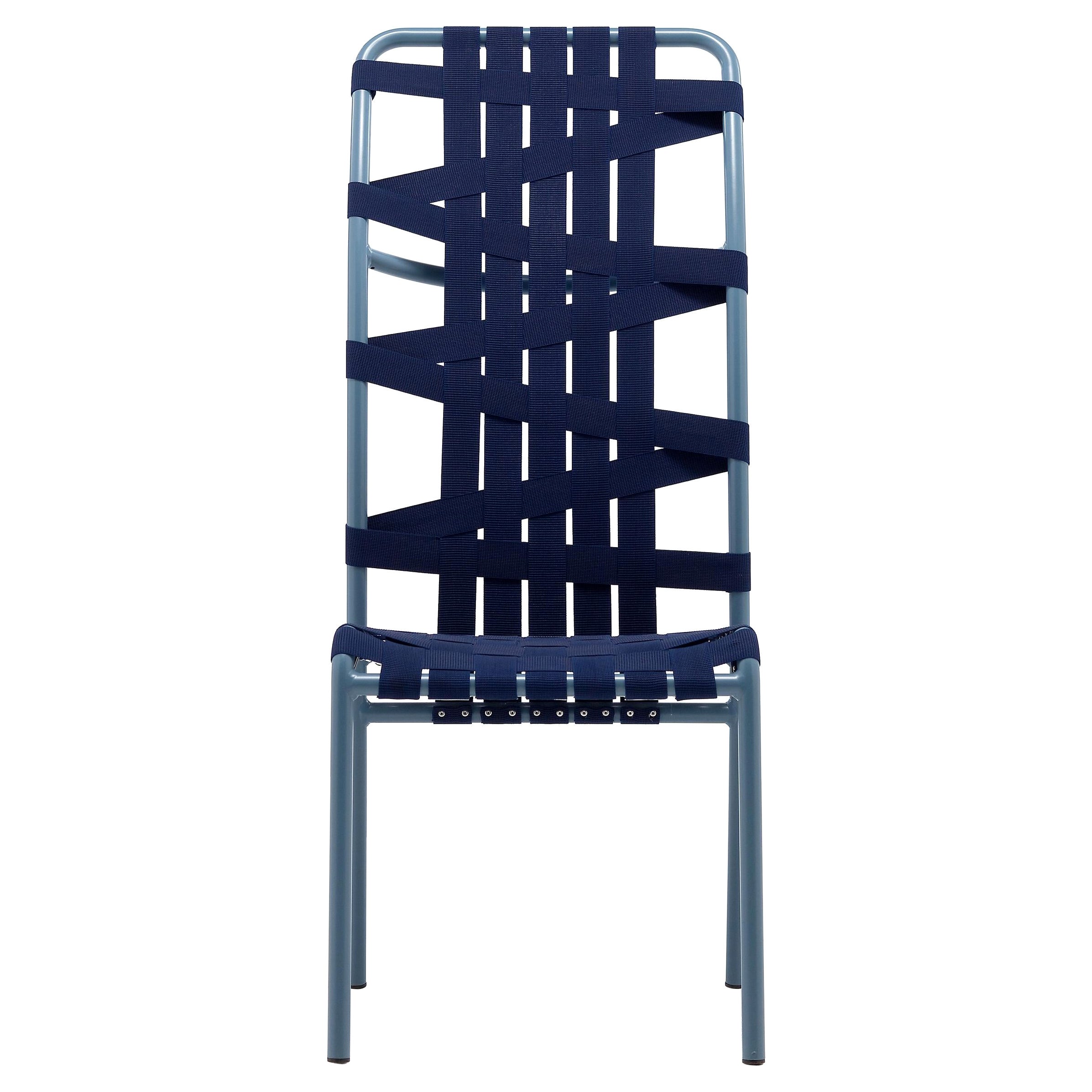 Silla Respaldo Alto Gervasoni Inout de Asiento con Cintas Elásticas Azul y Base de Aluminio Salvia en venta