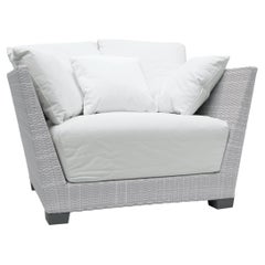 Gervasoni Inout Lounge Armchair in Aspen 03 Upholstery with White Polyethylene