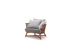 Gervasoni Inout Lounge Armchair in Rembrandt Upholstery with Oiled Iroko