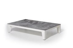 Gervasoni Inout Table in Grey Porcelain Stoneware Top with White Aluminium frame