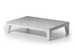 Gervasoni Inout Table in White Carrara Marble Top and Matt White Aluminium frame