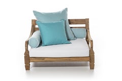 Gervasoni Jeko 01 Loveseat in Aspen 02 Upholstery and ECOTeak by Paola Navone