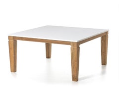 Gervasoni Jeko 31 Table - design Paola Navone - ECOTeak avec plateau en béton blanc