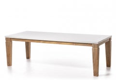Gervasoni Jeko 33 Table - design Paola Navone - ECOTeak avec plateau en béton blanc