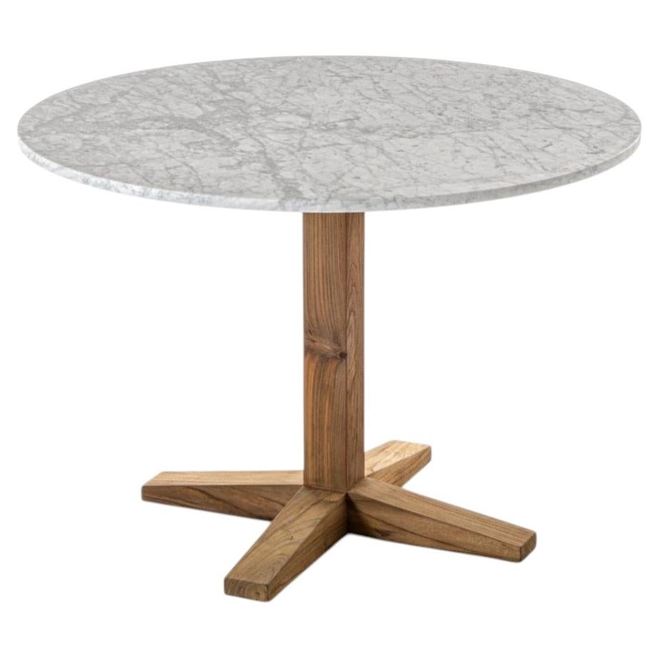 Gervasoni Jeko 35 Round table design Paola Navone ECOTeak - Carrara marble top
