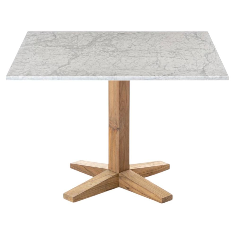 Gervasoni Jeko 35 Table - design Paola Navone - ECOTeak with Carrara marble top