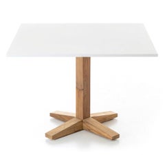 Gervasoni Jeko 35 Table - design Paola Navone - ECOTeak avec plateau en béton blanc