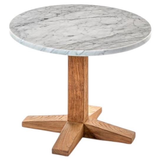 Gervasoni Jeko 40 Coffee Table - design Paola Navone - ECOTeak - Carrara marble For Sale