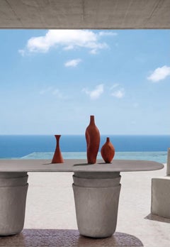 Table Gervasoni Kasane 31 - design Nendo, structure en terre cuite - Pierre