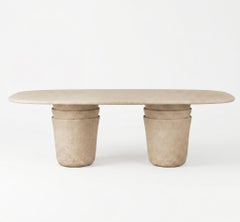 Gervasoni Kasane 31 Table - design Nendo, clay-finished structure - Sabbia