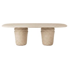 Table Gervasoni Kasane 33 - design Nendo, structure en terre cuite - Sabbia