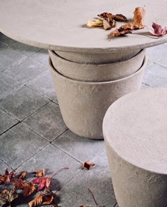 Gervasoni Kasane 35 Table - design Nendo - Clay-finished structure - Sabbia