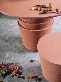 Gervasoni Kasane 35 Table - design Nendo - Clay-finished structure - Terracotta