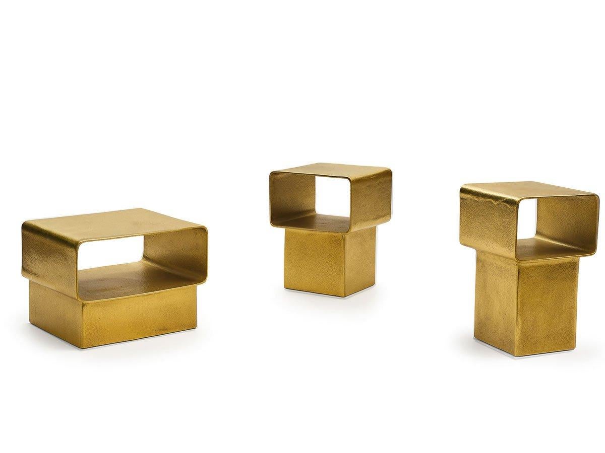 italien Gervasoni KIRA 43 Table d'appoint en fonte d'aluminium chromée par Marta Giardini en vente