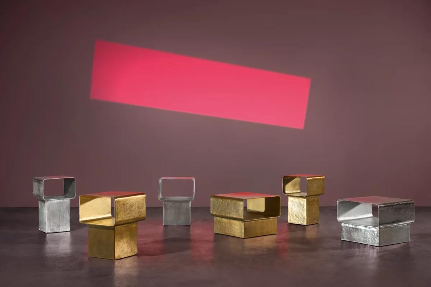 Gervasoni KIRA 43 Table d'appoint en fonte d'aluminium chromée par Marta Giardini en vente 1