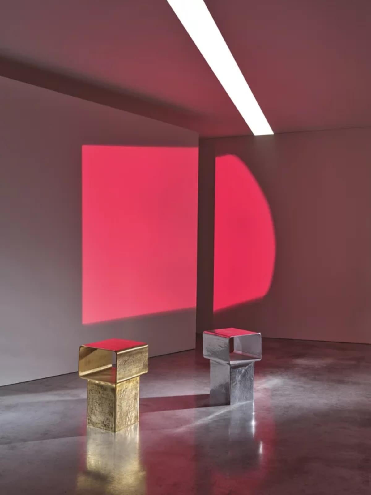 Gervasoni KIRA 43 Table d'appoint en fonte d'aluminium chromée par Marta Giardini en vente 2