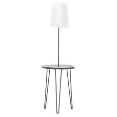 Gervasoni Lamp with Night Table in Grey Top with Mat Grey Steel by Paola Navone