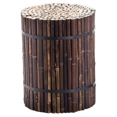 Gervasoni Large Black Side Table in Bamboo by Paola Navone