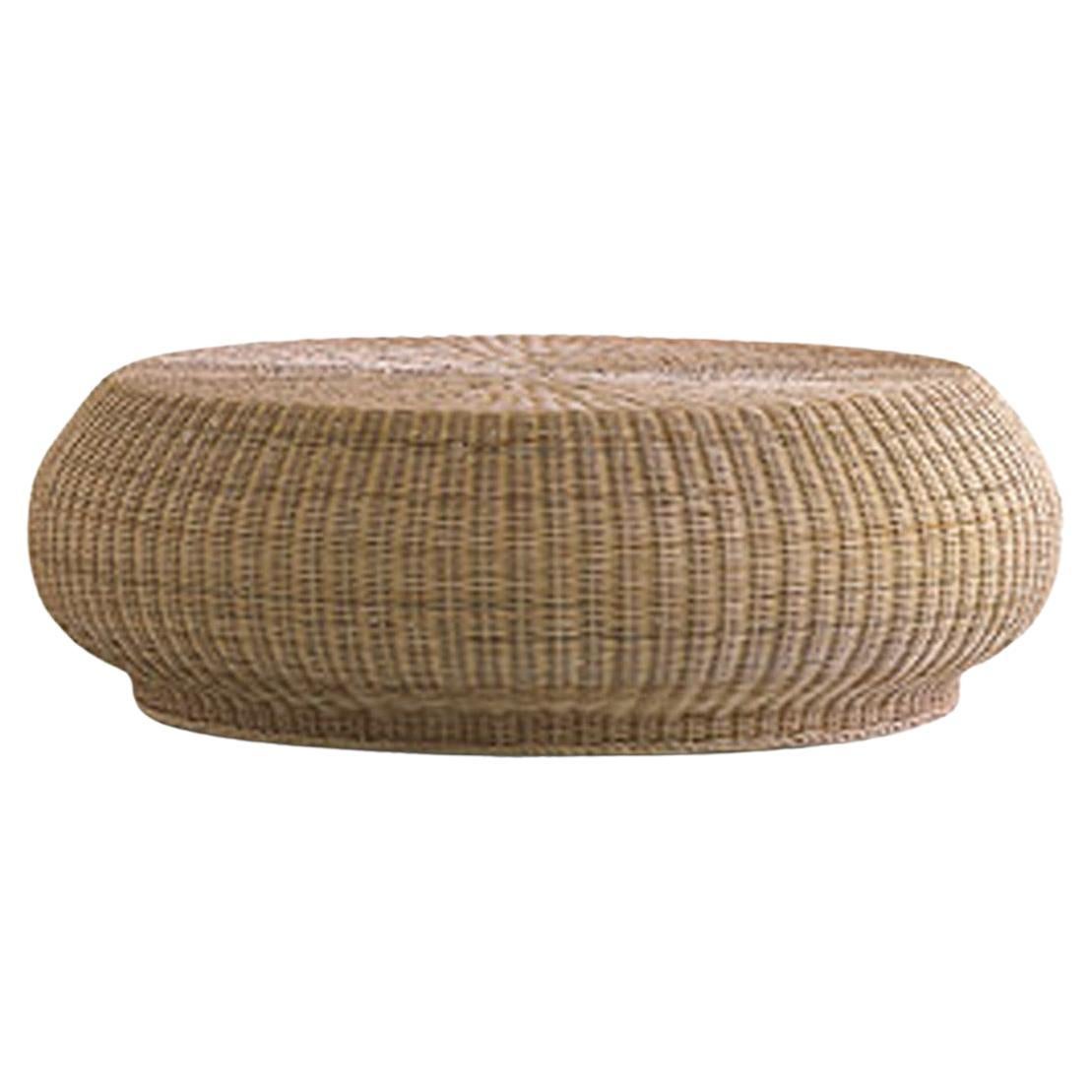 Gervasoni Large Bolla Ottoman in Natural Melange Rattan Core by Michael Sodeau