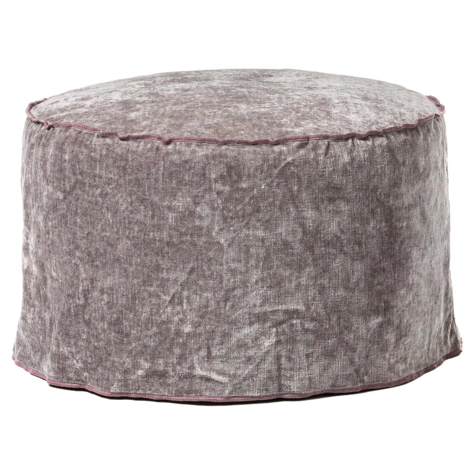 Grand pouf Brick Gervasoni en tissu d'ameublement rectangulaire taupe par Paola Navone